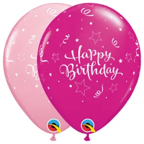 11 inch BIRTHDAY SHINING STAR - PINK & WILD BERRY