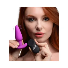 21x Silicone Butt Plug With Remote - Purple