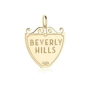 90210 Sign Charm Beverly Hills Los Angeles Gold