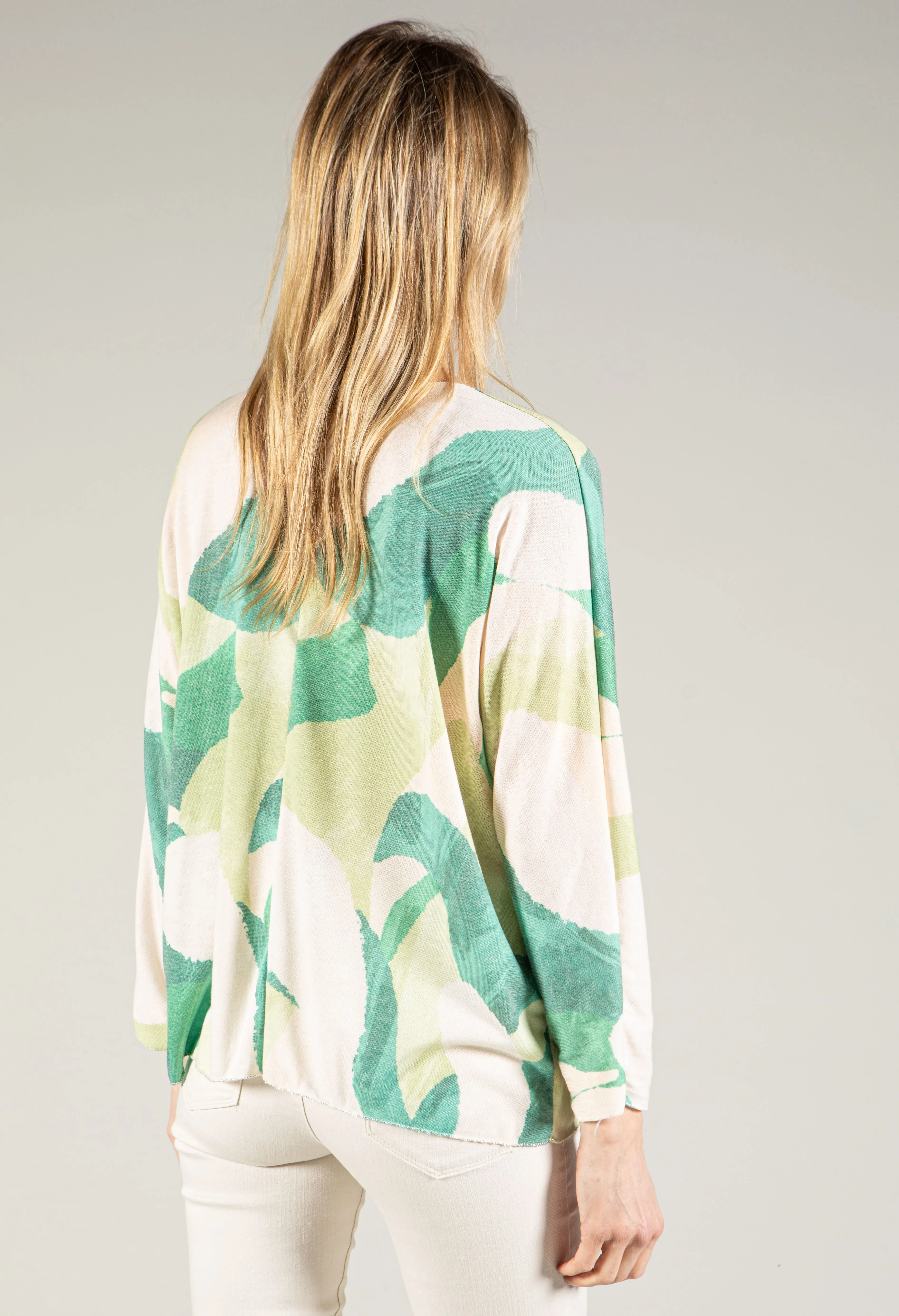 Abstract Print Soft Pullover