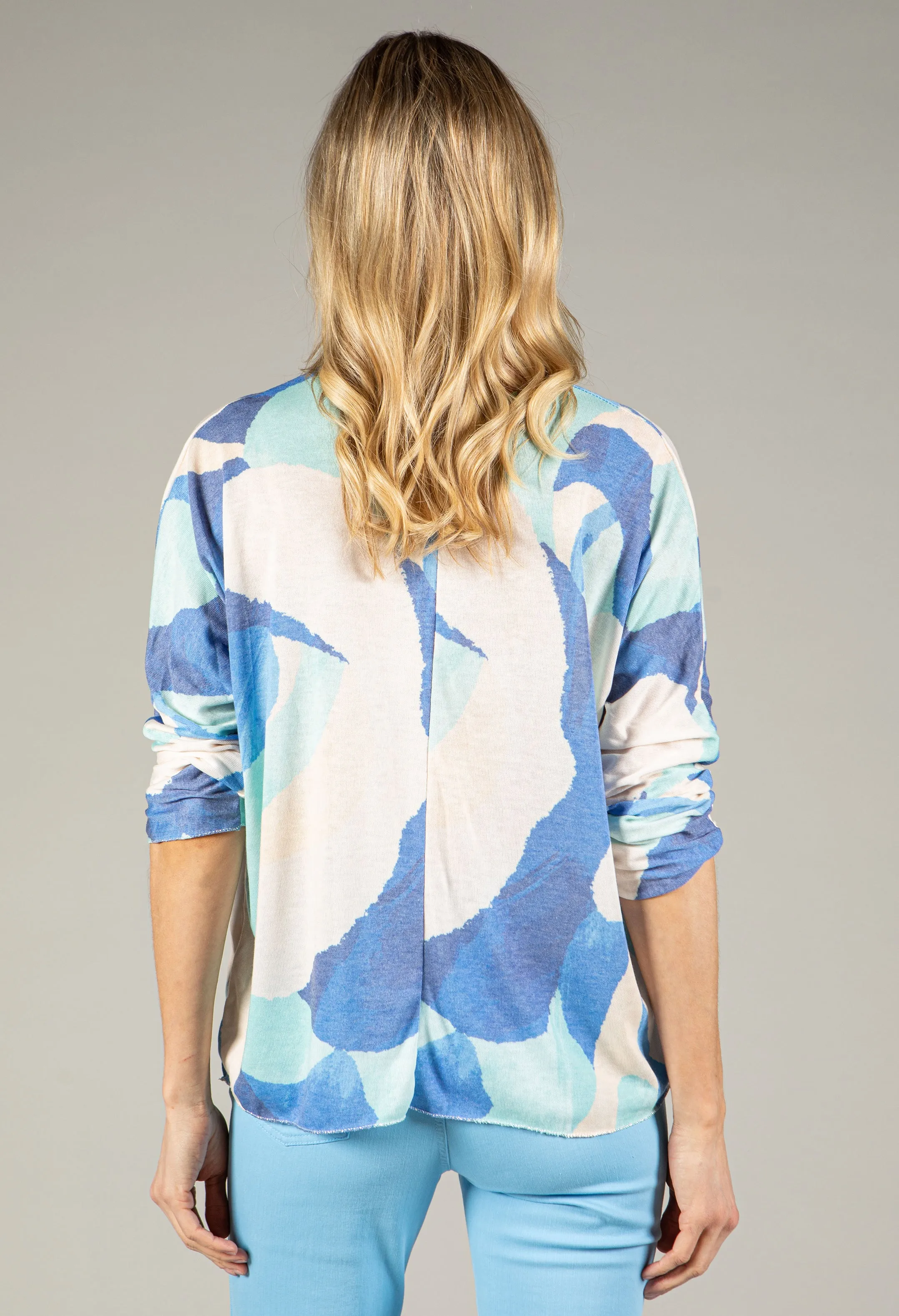 Abstract Print Soft Pullover