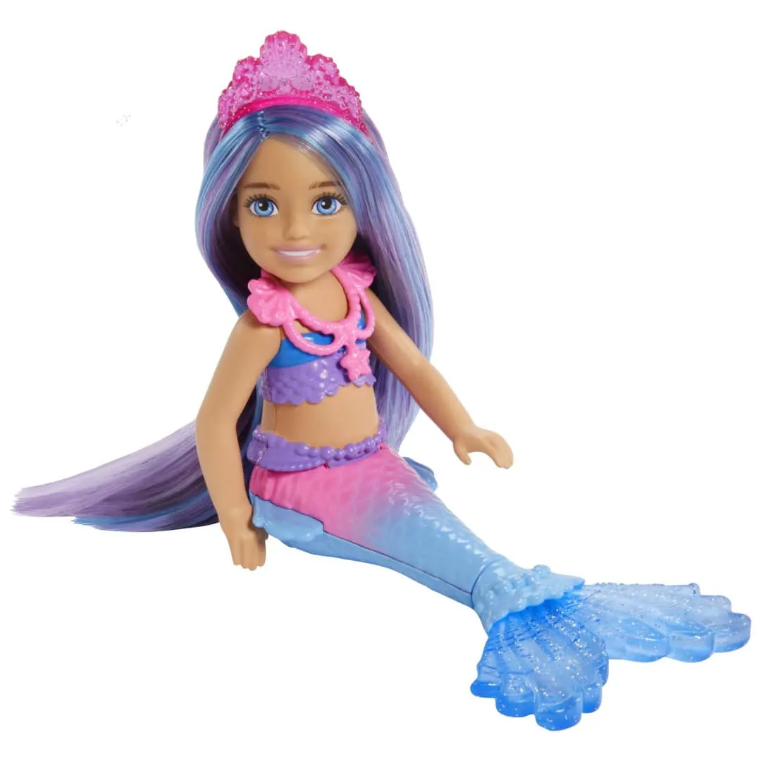 Barbie Mermaid Power™ Chelsea™ Mermaid Doll (Blue & Purple Hair) with 2 Pets, Treasure Chest & Accessories by Mattel