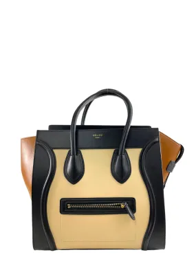 Celine Multicolor Nude & Oak Drum Leather Phantom Tote