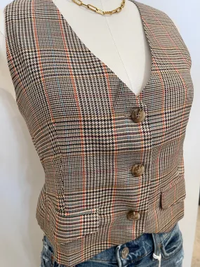 Dallas plaid front button up Vest