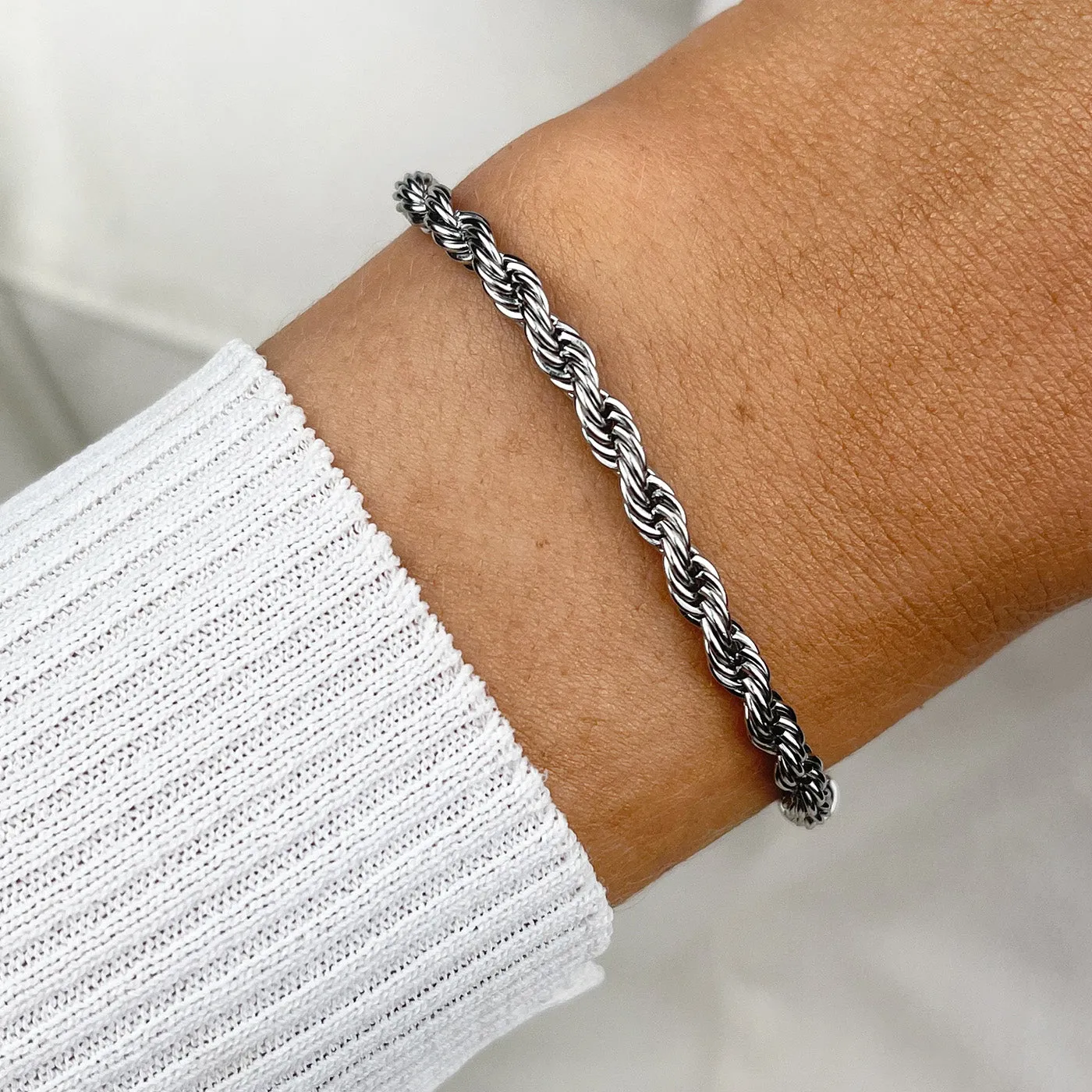 Essentielle Rope Bracelet Silver Colour