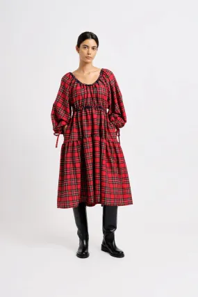 Josie Long Dress Red Plaid