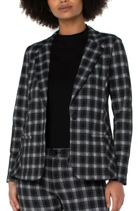 Liverpool Fitted Blazer (Black/White Plaid)