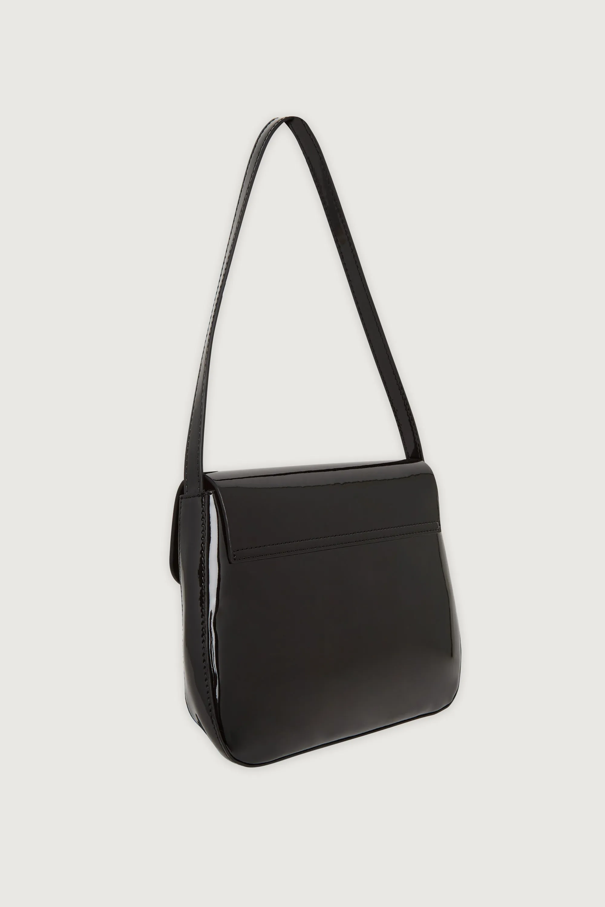 PATENT FRONT FLAP SHOULDER BAG