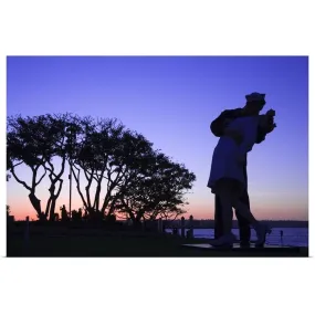 ""Total Surrender" sculpture at Tuna Harbor, during sunset" Poster Print - Multi