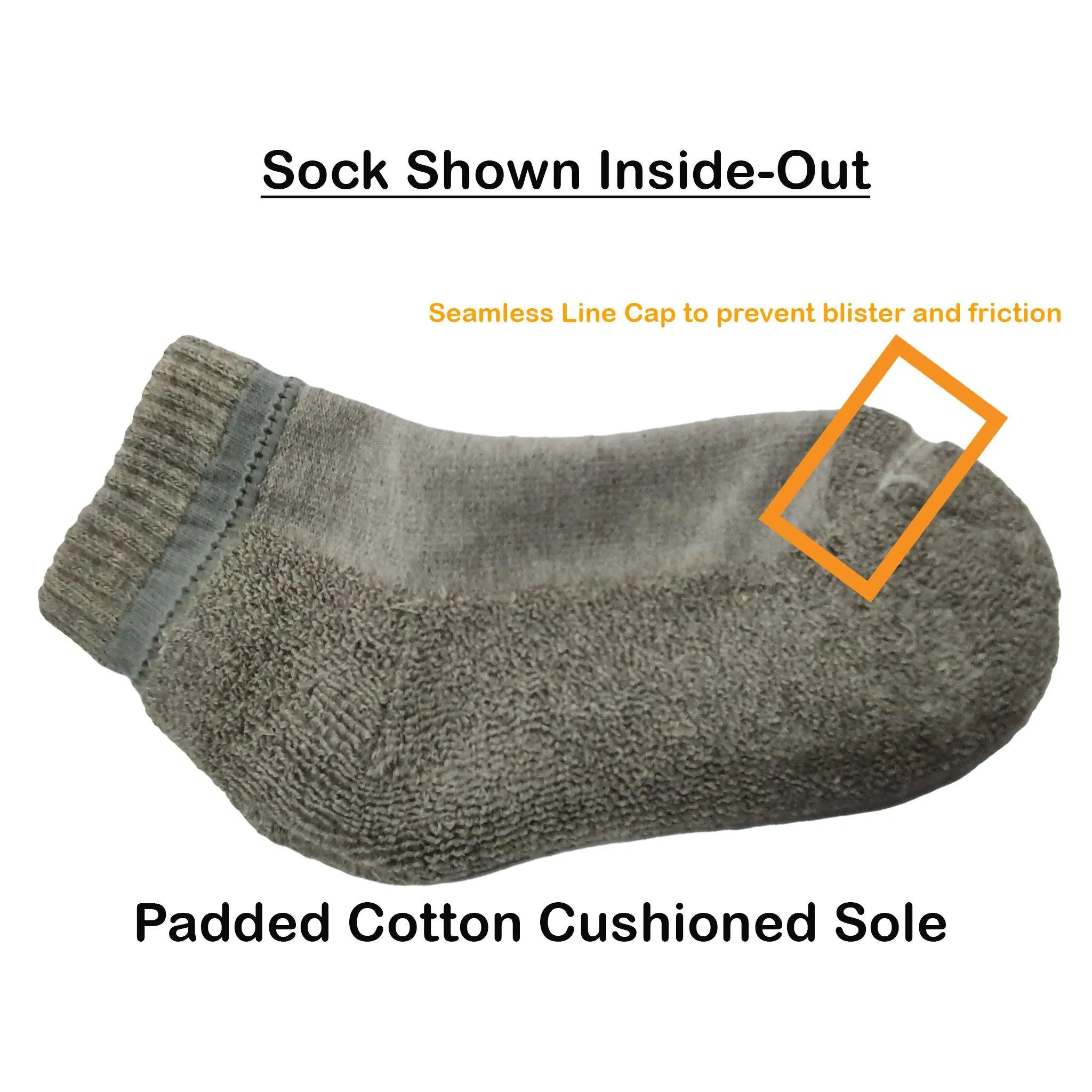 Stock Clearance! Padded Quarter Cushioned Socks for Kids