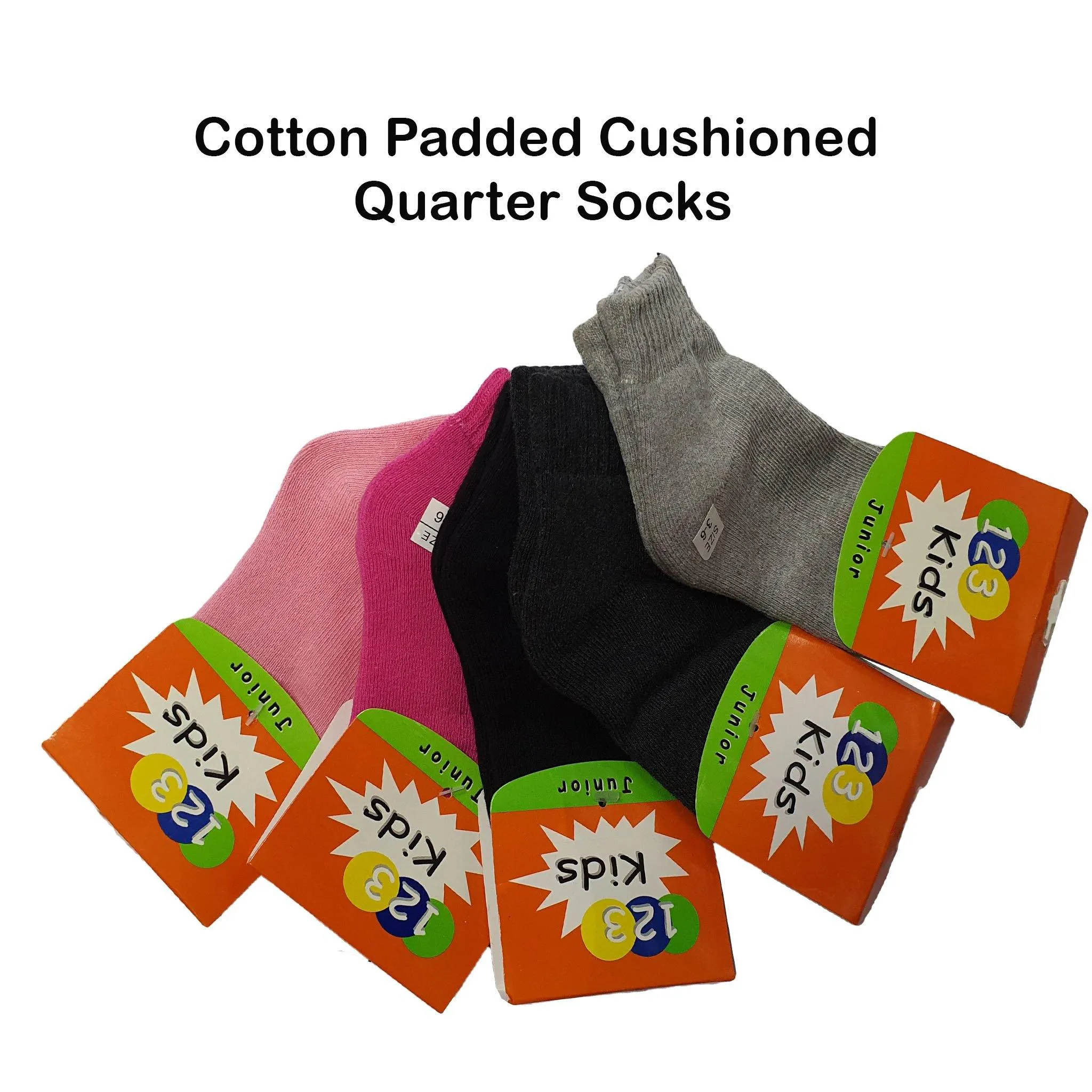 Stock Clearance! Padded Quarter Cushioned Socks for Kids