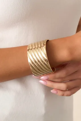 Sunlit Gleam Gold Cuff Bracelet